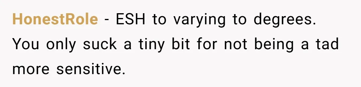 HonestRole − ESH to varying to degrees. You only suck a tiny bit for not being a tad more sensitive.