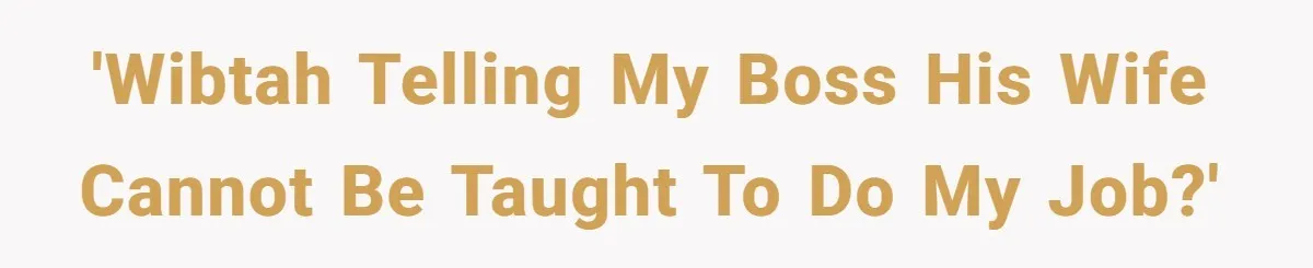 'WIBTAH telling my boss his wife cannot be taught to do my job?'