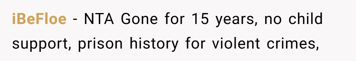 iBeFloe − NTA Gone for 15 years, no child support, prison history for violent crimes,