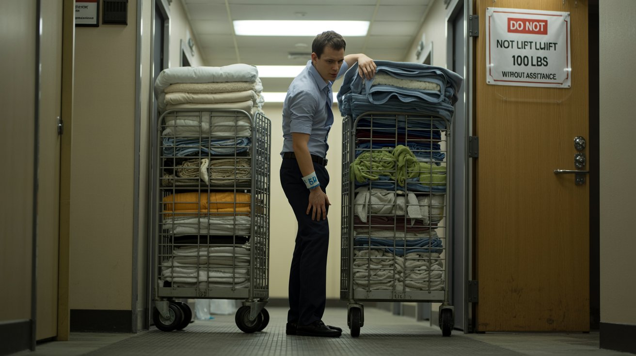 He Was Told Not to Ask for Help Moving 600-Pound “Linen” Carts, Then Ended Up in the ER and Triggered a Workplace Rule Change