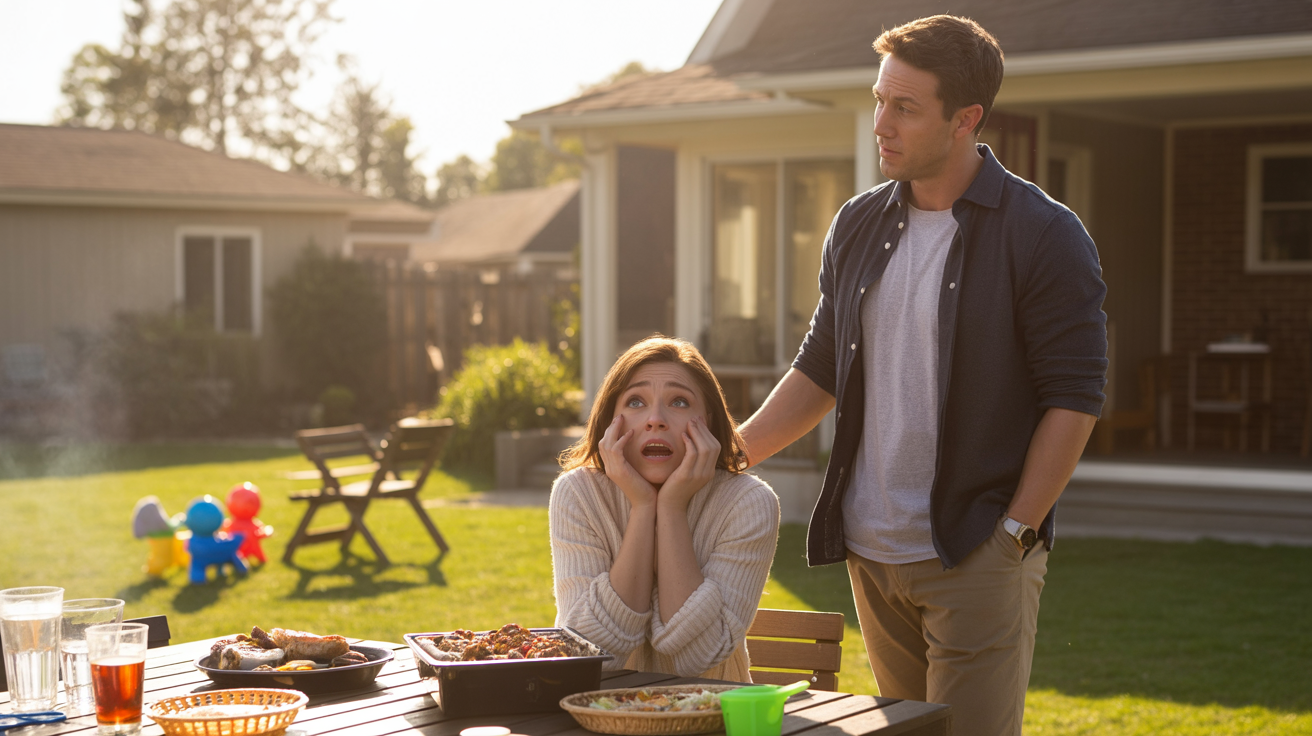 Wife's Best Friend Follows Loyal Husband Inside During Backyard Party And Forces Unexpected Kiss