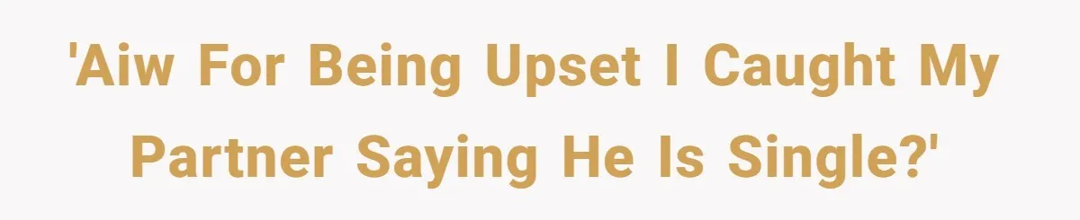 'AIW for being upset I caught my partner saying he is single?'