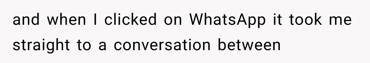 and when I clicked on WhatsApp it took me straight to a conversation between