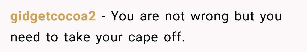gidgetcocoa2 − You are not wrong but you need to take your cape off.