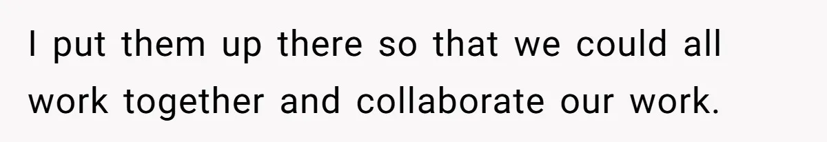 I put them up there so that we could all work together and collaborate our work.