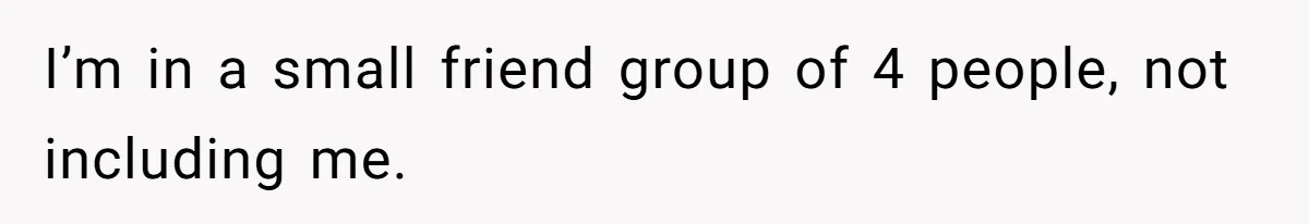 I’m in a small friend group of 4 people, not including me.