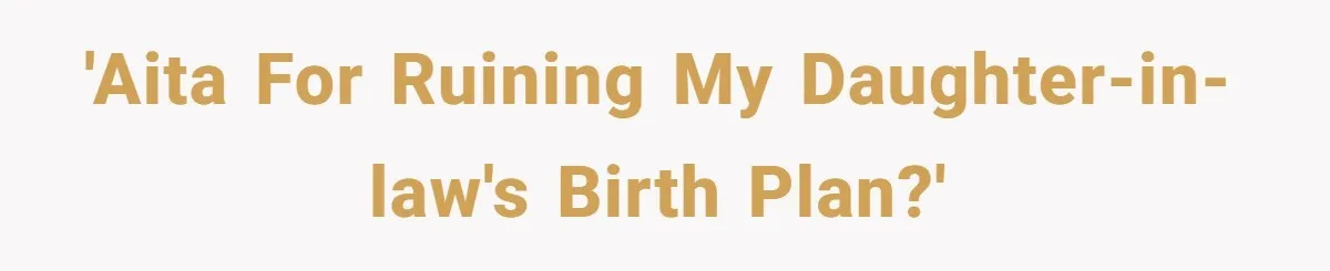'AITA for ruining my daughter-in-law's birth plan?'