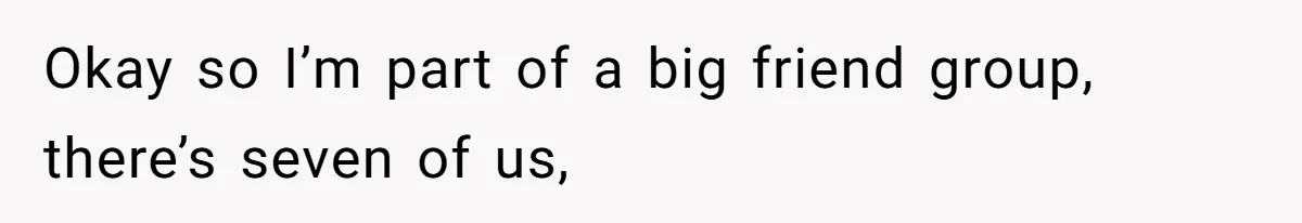 Okay so I’m part of a big friend group, there’s seven of us,