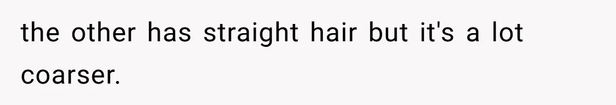 the other has straight hair but it's a lot coarser.