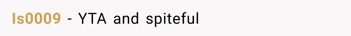Is0009 − YTA and spiteful