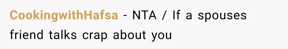 CookingwithHafsa − NTA / If a spouses friend talks crap about you