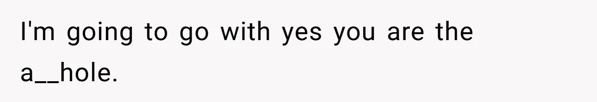 I'm going to go with yes you are the a__hole.