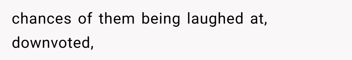 chances of them being laughed at, downvoted,