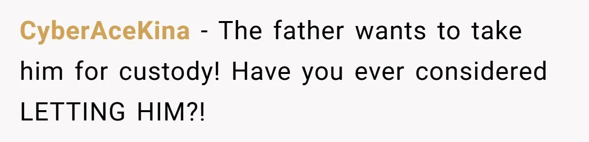 CyberAceKina −  The father wants to take him for custody! Have you ever considered LETTING HIM?!