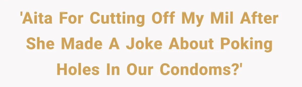 'AITA for cutting off my MIL after she made a joke about poking holes in our condoms?'