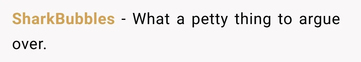 SharkBubbles − What a petty thing to argue over.