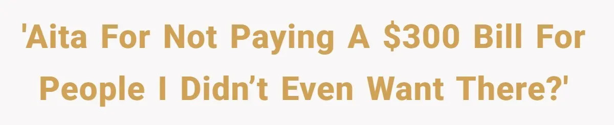 'AITA for not paying a $300 bill for people I didn’t even want there?'