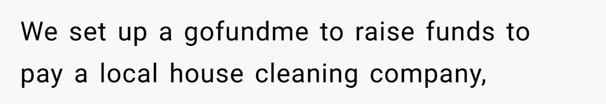 We set up a gofundme to raise funds to pay a local house cleaning company,