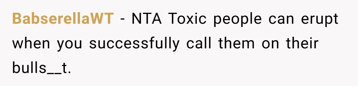 BabserellaWT − NTA Toxic people can erupt when you successfully call them on their bulls__t.