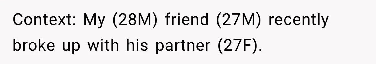 Context: My (28M) friend (27M) recently broke up with his partner (27F).