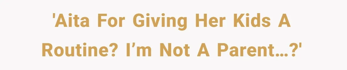 'AITA for giving her kids a routine? I’m not a parent…?'