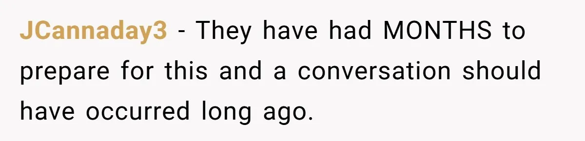 JCannaday3 − They have had MONTHS to prepare for this and a conversation should have occurred long ago.