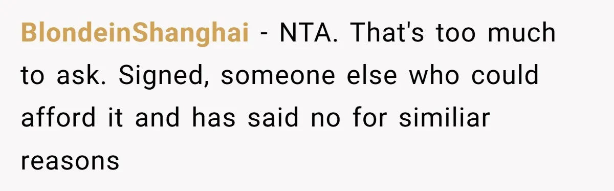She Was Asked to Be Maid of Honour at a Destination Wedding, Then Realized It Would Cost Over $5,000 and 10 Days of Her Life BlondeinShanghai − NTA. That's too much to ask. Signed, someone else who could afford it and has said no for similiar reasons