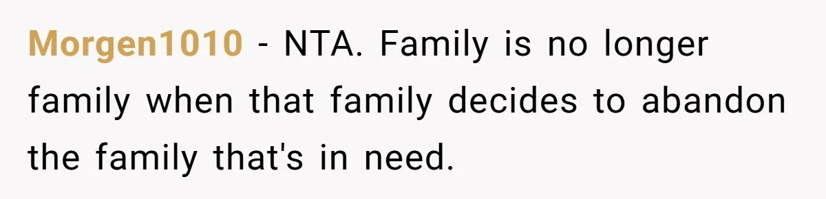 He Told His Mother He Never Wants His Brother at His Future Wedding After Watching Him Neglect Their Sick Grandmother Morgen1010 − NTA. Family is no longer family when that family decides to abandon the family that's in need.