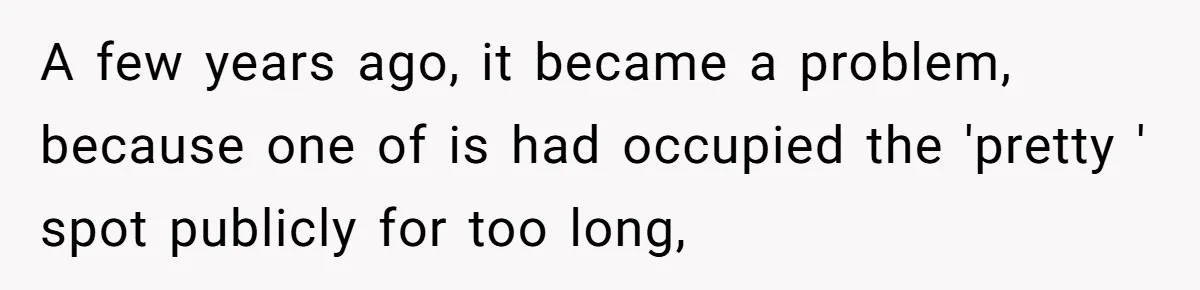 A few years ago, it became a problem, because one of is had occupied the 'pretty ' spot publicly for too long,