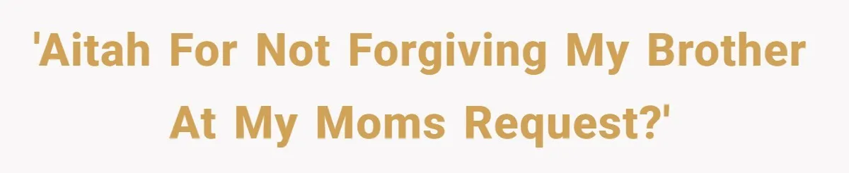 She Refused to Forgive Her Abusive Brother After Her Mother Begged Her to Reconcile, and It Split the Family Further 'AITAH for not forgiving my brother at my moms request?'