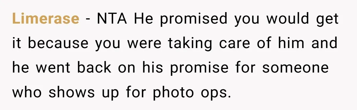 Limerase − NTA He promised you would get it because you were taking care of him and he went back on his promise for someone who shows up for photo...