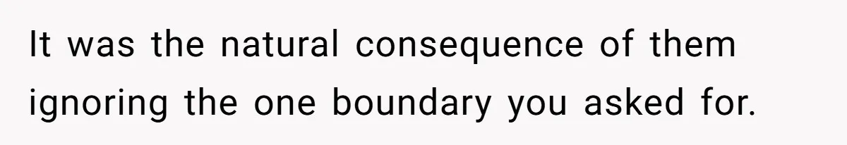 It was the natural consequence of them ignoring the one boundary you asked for.