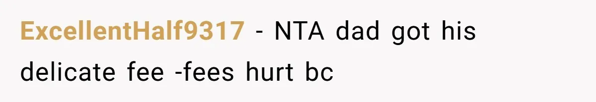 Dad Jokes About How Hard Women Are To Live With, So Daughter Claps Back That He’s Permanently On His Period ExcellentHalf9317 − NTA dad got his delicate fee -fees hurt bc