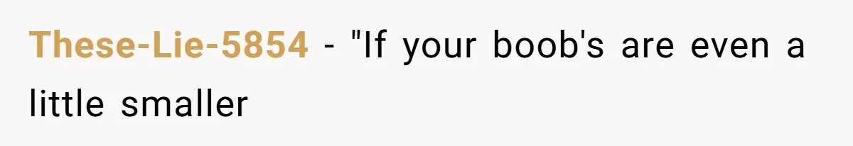 These-Lie-5854 − "If your boob's are even a little smaller