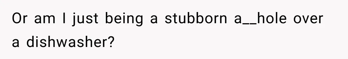Or am I just being a stubborn a__hole over a dishwasher?