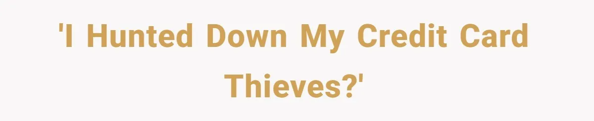 'I hunted down my credit card thieves?'