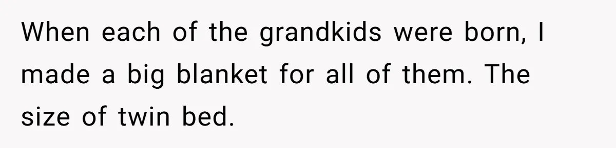 She Refused to Give Her Late Grandchild’s Handmade Blanket to a New Step-Granddaughter, and Her Family Threatened to Cut Off the Kids When each of the grandkids were born, I made a big blanket for all of them. The size of twin bed.