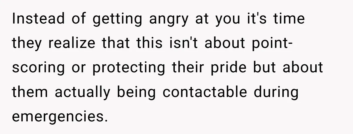 She Didn’t Tell Her Parents She Was Hospitalized for a Week After Years of Missed Calls, and Now the Family Is Divided Instead of getting angry at you it's time they realize that this isn't about point-scoring or protecting their pride but about them actually being contactable during emergencies.