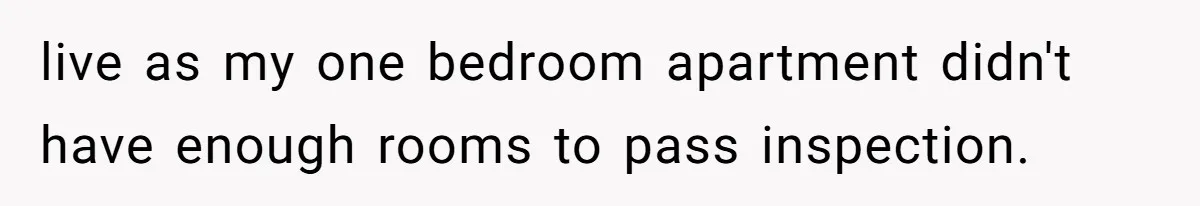 live as my one bedroom apartment didn't have enough rooms to pass inspection.