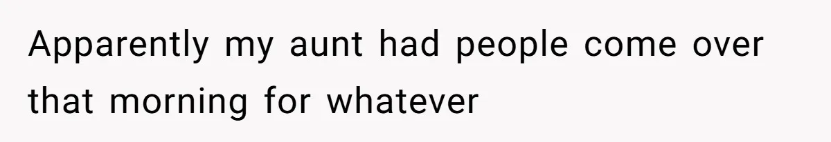 Apparently my aunt had people come over that morning for whatever