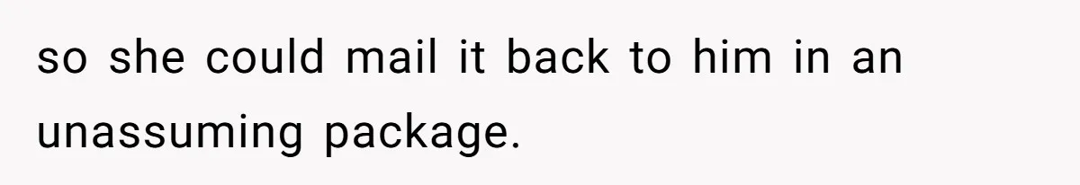 so she could mail it back to him in an unassuming package.
