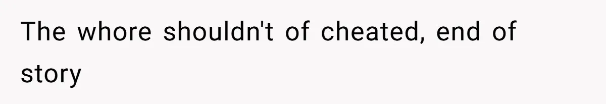 The whore shouldn't of cheated, end of story