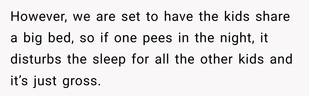 She Asked Overnight Guests to Put Their Kids in Pull-Ups, and the Parents Took Offense However, we are set to have the kids share a big bed, so if one pees in the night, it disturbs the sleep for all the other kids and it’s...
