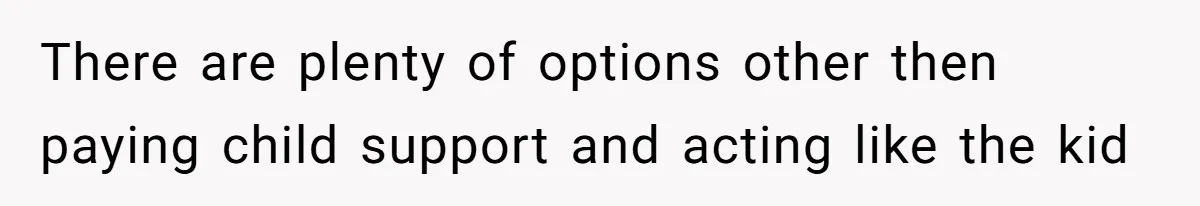 There are plenty of options other then paying child support and acting like the kid