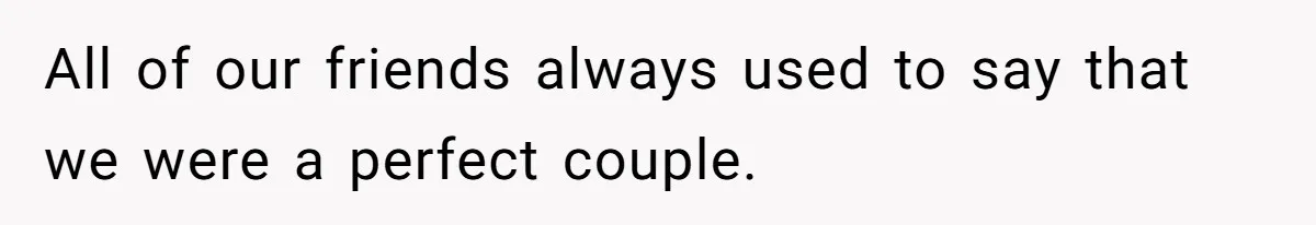 All of our friends always used to say that we were a perfect couple.