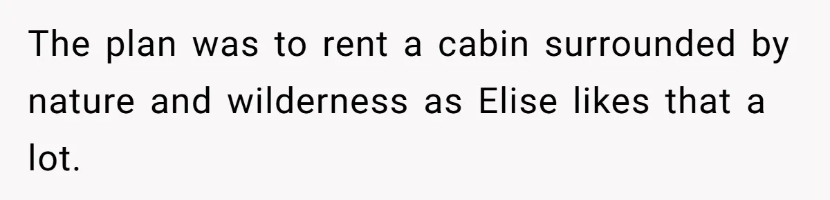 The plan was to rent a cabin surrounded by nature and wilderness as Elise likes that a lot.