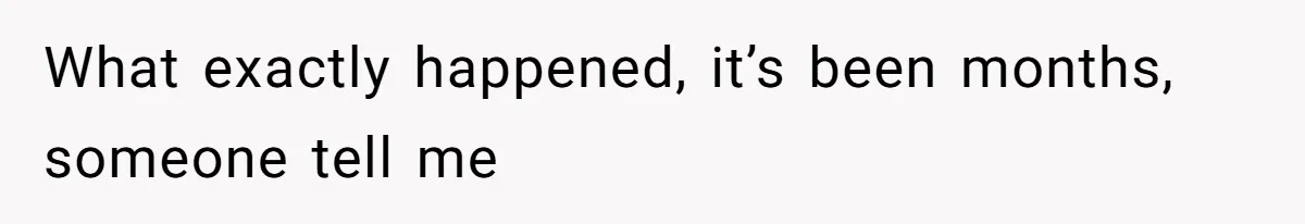 What exactly happened, it’s been months, someone tell me
