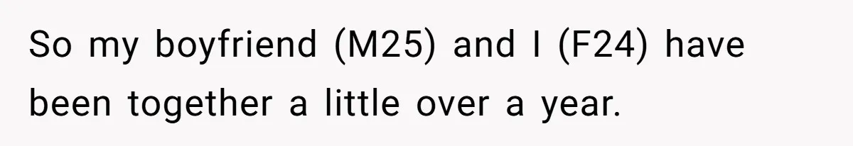 So my boyfriend (M25) and I (F24) have been together a little over a year.