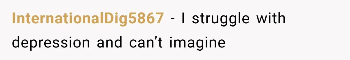 InternationalDig5867 − I struggle with depression and can’t imagine