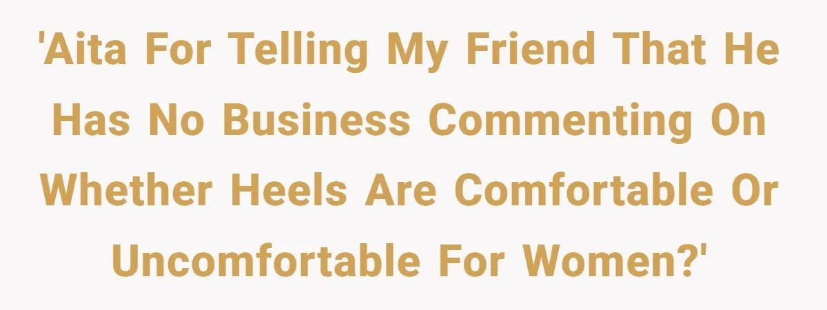 'AITA for telling my friend that he has no business commenting on whether heels are comfortable or uncomfortable for women?'